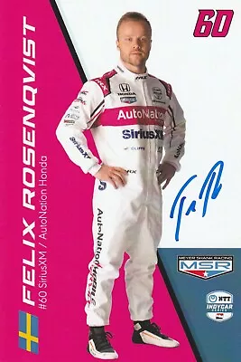 2024 FELIX ROSENQVIST Signed INDIANAPOLIS 500 HERO PHOTO CARD INDY CAR HONDA • $9.99