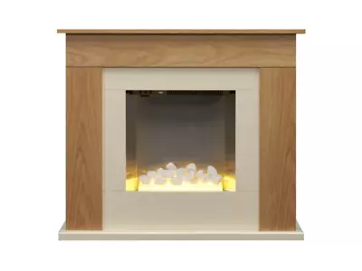 Adam Idaho Electric Fireplace Suite In Oak & Cream 32 Inch • £174.95