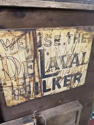 De Laval Milker Metal Sign On Wood Advertising Farm Dairy Antique 16x12” • $89