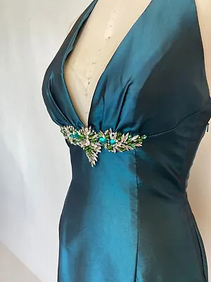 Teal Prom Dress Size 12 Blue Evening Gown Pageant Dress Graduation Dress Sz 12 • $169.92