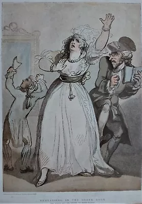 £9 • Buy Rehearsing In The Green Room. Facsimile Of An Old Print By Thomas Rowlandson.