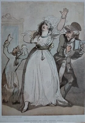 £9 • Buy Rehearsing In The Green Room. Facsimile Of An Old Print By Thomas Rowlandson.
