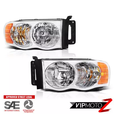 [BRAND NEW] 02-05 Dodge RAM 1500/2500/3500 Chrome OE-Style Headlight Lamps SET • $82.95