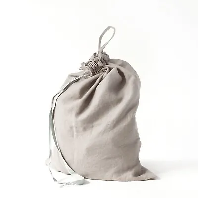 Natural Linen Laundry Bag Handmade Perfect Gift Closure Storage Bag -45x56cm • £28