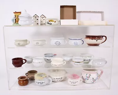 Miniature Chamber  Potty Pot Vtg Antique Lot Of 24 Collection & 2 Outhouse Humor • $162.49