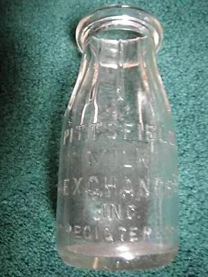 Vintage Bottle Pittsfield Milk Exchange Inc Registered Half Pint Mass Embossed • $19.99