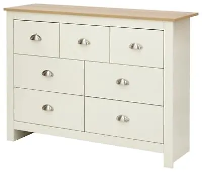 £187.95 • Buy Lancaster Cream & Oak Merchants Chest Sideboard - 7 Drawers Country Shaker Style
