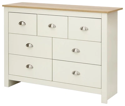 £187.95 • Buy Lancaster Cream & Oak Merchants Chest Sideboard - 7 Drawers Country Shaker Style
