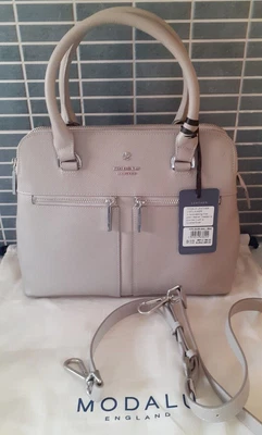 £79.99 • Buy Rrp Excellent £199 Modalu Pippa Shark Grey Leather Tote Grab Shoulder Bag