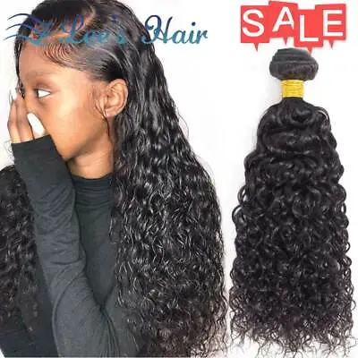 10A Kinky Curly Wave Human Hair Bundles Weft Extensions Remy Virgin Hair Black • $21.28