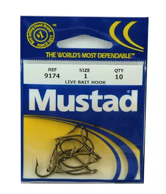 10 Pack Size 1 Mustad Forged Extra Strong O'Shaughnessy Live Bait Fishing Hooks • $5.95