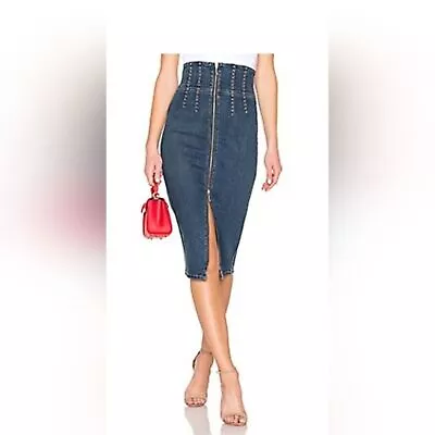 Current/Elliott High Waist In Kebly D The Tribly Pencil Denim Skirt Size 23 • $75