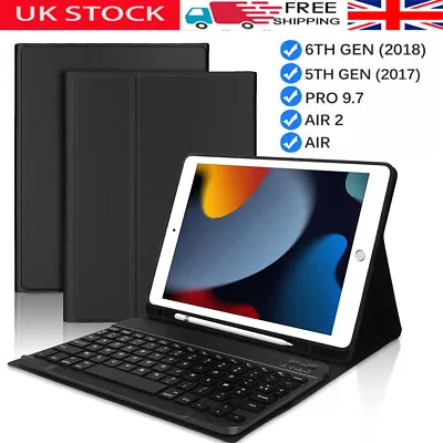 UK Smart Case With Bluetooth Keyboard Cover For IPad 6th 5th Generation Air 2/1 • £22.90