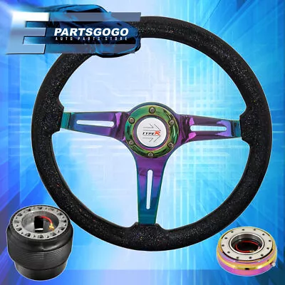 Quick Release For 00-06 S2000 + Metallic Gloss Black Neo Chrome Steering Wheel • $82.99