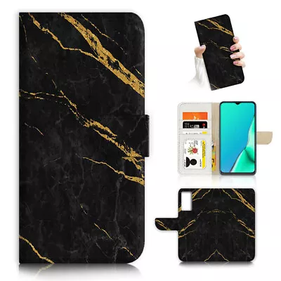 ( For Optus X Sight 2 ) Wallet Flip Case Cover AJ23776 Black Marble • $12.99