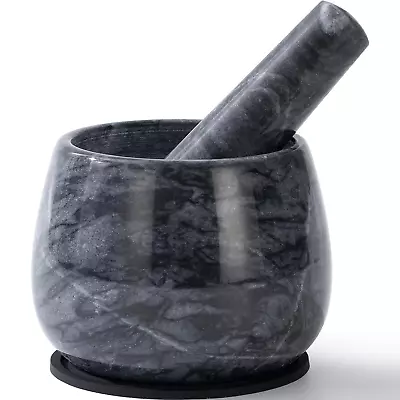 Heavy Duty Mortar And Pestle Natural Marble Mortar And Pestle Set Spice Herb G • $26.95