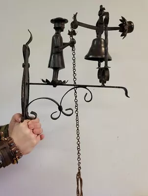 MacKenzie-Childs “Mrs. Powers Dinner & Door Bell” Wrought Iron Folk/Farm Decor • $39.99