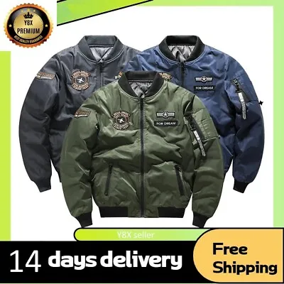 Men's Clothing Bomber Coat Waterproof Winter Jacket Work Fleece Warm Army Hooded • $45