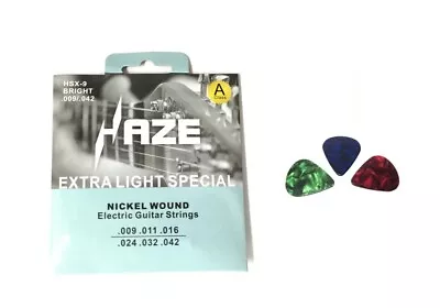 Haze HSX-9 Electric Guitar Strings Super Lite (9 - 42) + 3 Picks • $8.99
