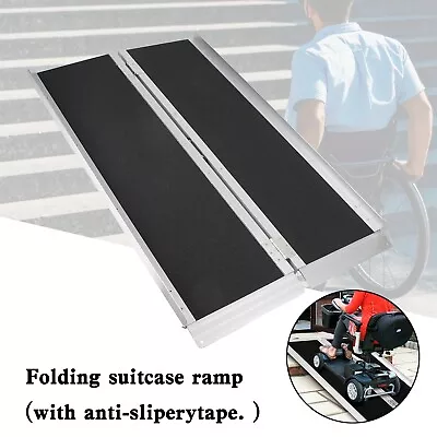 4FT Portable Wheelchair Ramp Non Skid Aluminum Foldable Mobility Scooter Ramp L3 • $158.99