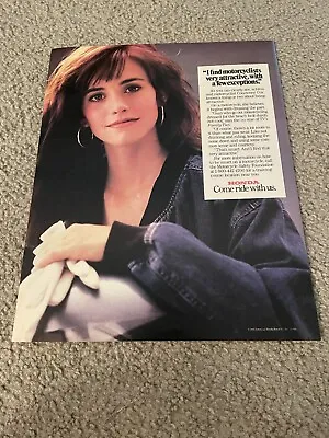 Vintage 1989 HONDA MOTORCYCLES Poster Print Ad 1980s COURTNEY COX FRIENDS • $6.99