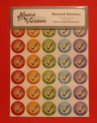 Music Reward Stickers School Student Pupil Teacher NEW • £4.49