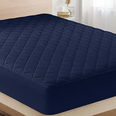 Quilted Mattress Pad Matress Protector Microfiber Bed Cover Fitted Deep Pocket • $64.99