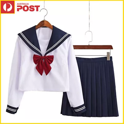 JK Uniform Japanese High School Girls Dress Sailor Suit Skirt Cosplay Costume • $54.99