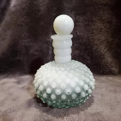 Fenton Opalescent Moon-Drops Art Glass Hobnail Vanity Perfume Bottle • $26.80