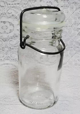 Vintage Wheaton Glass USA Wire Bail Half Pint Canning Jar • $12.75