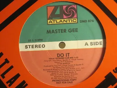 Master Gee Do It 12  Orig 1985 Atlantic 0-86855 Marley Marl Spyder D Hip Hop Vg+ • $9.99