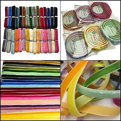 30 3/8 Velvet Yards Total Ribbon Assorted Lots Bulk Colors Craft Chenkou Mu 10mm • $20.32