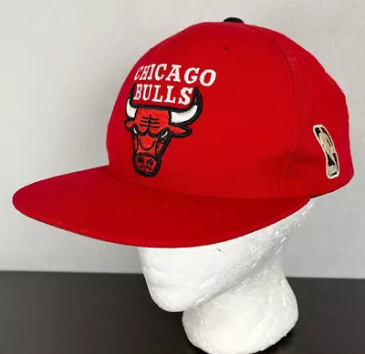 Chicago Bulls Mitchell & Ness Red Black Snapback Hat 100% Wool One Size • $19.99