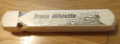 New Wooden Train Whistle 8  Long - Train Whistle With Steam Engine Logo • $5.99