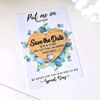 $18.95 • Buy Personalised  Save The Date Engagement / Wedding Invitations Magnets    X5 Pack