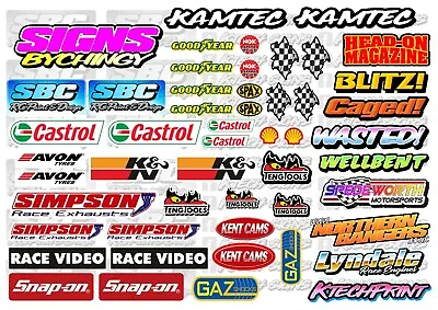 Banger Stock Car Filler Sheet Mardave Kamtec Oval Rc 1/12th A5 Sponsor Stickers  • £5.95