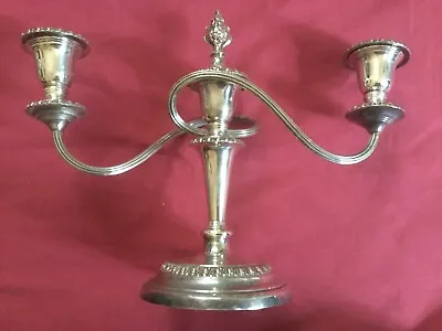 £30 • Buy Vintage Silver Plate Candelabra 2 Branch Arm With Candle Snuffer
