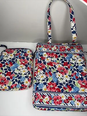 Vera Bradley Laptop Travel Tote Bag In  Summer Cottage  Pattern  W/ Tablet Case • $27.29