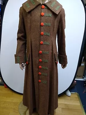 Victorian Style Ex Theatre Brown  Tweed  Long Coat Mens Costume • £100