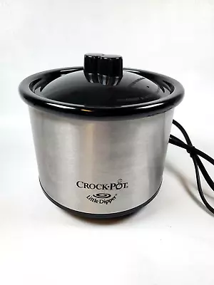 Crock Pot Little Dipper Mini Slow Cooker 16 Oz Stainless Steel SCR-05-SC Tested! • $13.37