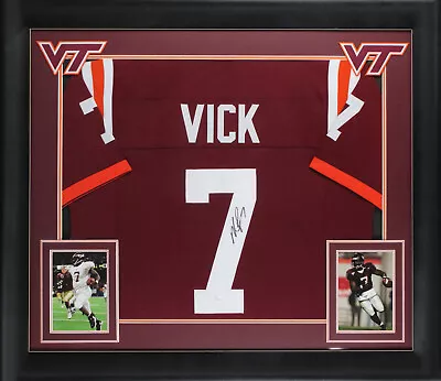 Virginia Tech Michael Vick Authentic Signed Maroon Framed Jersey JSA Witness • $414.99