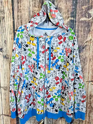 Disney Parks Jacket Womens 3X All Over Mickey Mouse Full Zip Lounge Hoodie • $39.99