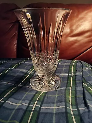 Vintage WATERFORD Crystal Lismore Footed Flared Vase 10” Tall Excellent • $95