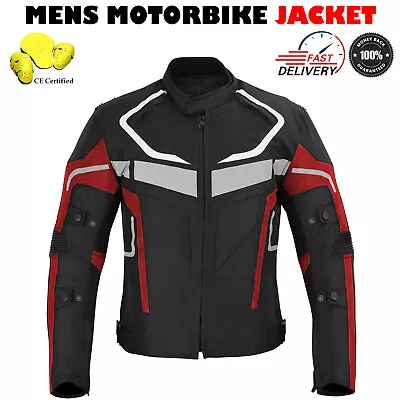 Men Motorcycle Waterproof Riding Jackets Cordura Textile Motorbike CE Armours • $61.87