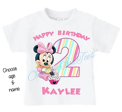  Baby Minnie Mouse CHOOSE AGE AND NAME Custom T-shirt Personalize Birthday • $9.99