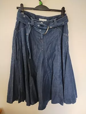 Next Denim Maternity Skirt With Belt Size 12 • £10