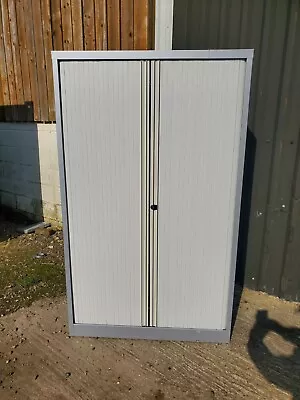 1 X Bisley Grey Metal Tambour Shelving Storage Cupboard 4 Tier 197 Cm High • £100