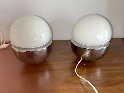 Pair Of MCM Orb Pop-art Atomic Chrome Table / Floor Lamps Doria Litchen Style • $200