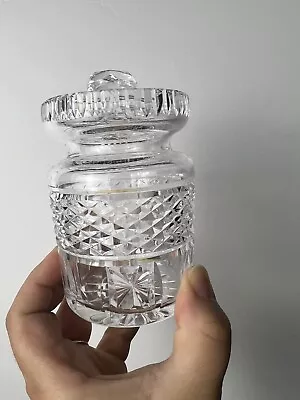 Vintage WATERFORD Crystal CASTLEMAINE Jam Condiment Jar Honey Pot With Lid • $34