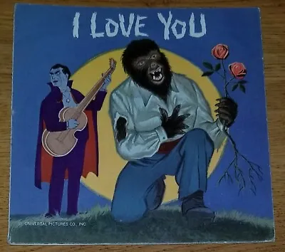 1964 Dracula Wolf Man I Love You Record Card Universal Monsters Mel Blanc • $30